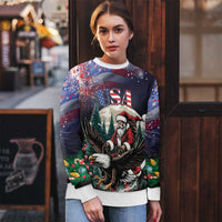 USA Christmas Ugly Christmas Sweater Santa Claus With Eagle - Wonder Print Shop