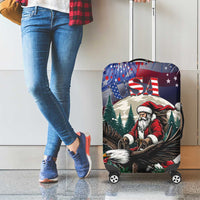 USA Christmas Luggage Cover Santa Claus With Eagle - Wonder Print Shop