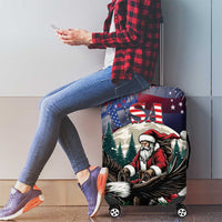 USA Christmas Luggage Cover Santa Claus With Eagle - Wonder Print Shop