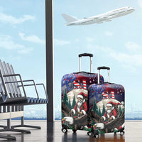 USA Christmas Luggage Cover Santa Claus With Eagle - Wonder Print Shop