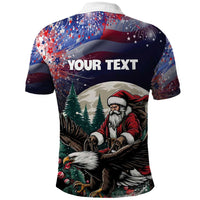 Personalized USA Christmas Polo Shirt Santa Claus With Eagle - Wonder Print Shop