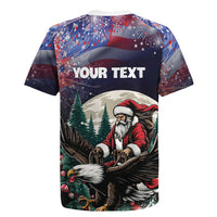 Personalized USA Christmas Rugby Jersey Santa Claus With Eagle - Wonder Print Shop