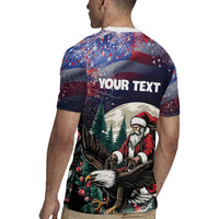 Personalized USA Christmas Rugby Jersey Santa Claus With Eagle - Wonder Print Shop