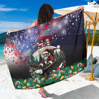 USA Christmas Sarong Santa Claus With Eagle - Wonder Print Shop