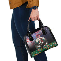 USA Christmas Shoulder Handbag Santa Claus With Eagle