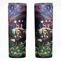 USA Christmas Skinny Tumbler Santa Claus With Eagle - Wonder Print Shop