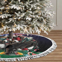 USA Christmas Tree Skirt Santa Claus With Eagle - Wonder Print Shop