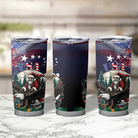 USA Christmas Tumbler Cup Santa Claus With Eagle - Wonder Print Shop