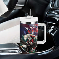 USA Christmas Tumbler With Handle Santa Claus With Eagle - Wonder Print Shop