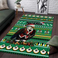 Nigeria Christmas Area Rug Eagle Santa African Pattern - Wonder Print Shop