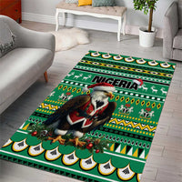 Nigeria Christmas Area Rug Eagle Santa African Pattern - Wonder Print Shop