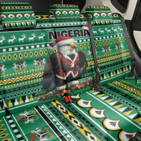Nigeria Christmas Back Car Seat Cover Eagle Santa African Pattern - Wonder Print Shop