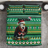 Nigeria Christmas Bedding Set Eagle Santa African Pattern - Wonder Print Shop
