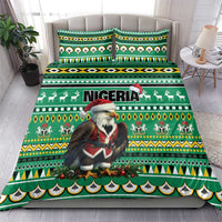 Nigeria Christmas Bedding Set Eagle Santa African Pattern - Wonder Print Shop