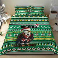 Nigeria Christmas Bedding Set Eagle Santa African Pattern - Wonder Print Shop