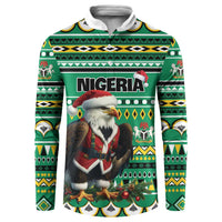 Nigeria Christmas Button Sweatshirt Eagle Santa African Pattern - Wonder Print Shop