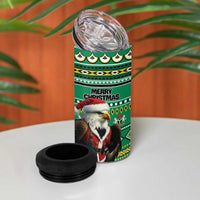Nigeria Christmas 4 in 1 Can Cooler Tumbler Eagle Santa African Pattern - Wonder Print Shop