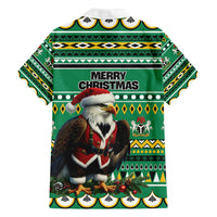 Nigeria Christmas Family Matching Long Sleeve Bodycon Dress and Hawaiian Shirt Eagle Santa African Pattern - Wonder Print Shop
