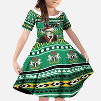 Nigeria Christmas Family Matching Mermaid Dress and Hawaiian Shirt Eagle Santa African Pattern - Wonder Print Shop