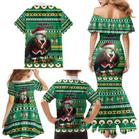 Nigeria Christmas Family Matching Mermaid Dress and Hawaiian Shirt Eagle Santa African Pattern - Wonder Print Shop