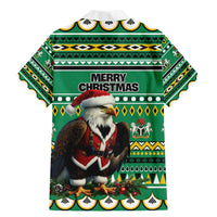 Nigeria Christmas Family Matching Mermaid Dress and Hawaiian Shirt Eagle Santa African Pattern - Wonder Print Shop
