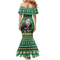 Nigeria Christmas Family Matching Mermaid Dress and Hawaiian Shirt Eagle Santa African Pattern - Wonder Print Shop