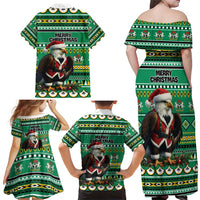 Nigeria Christmas Family Matching Off Shoulder Maxi Dress and Hawaiian Shirt Eagle Santa African Pattern - Wonder Print Shop