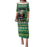 Nigeria Christmas Family Matching Puletasi and Hawaiian Shirt Eagle Santa African Pattern - Wonder Print Shop