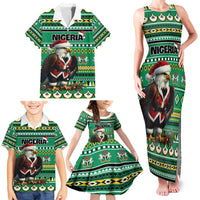 Nigeria Christmas Family Matching Tank Maxi Dress and Hawaiian Shirt Eagle Santa African Pattern - Wonder Print Shop