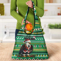 Nigeria Christmas Grocery Bag Eagle Santa African Pattern