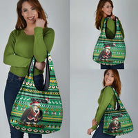 Nigeria Christmas Grocery Bag Eagle Santa African Pattern