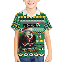 Nigeria Christmas Hawaiian Shirt Eagle Santa African Pattern - Wonder Print Shop