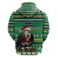Nigeria Christmas Hoodie Eagle Santa African Pattern - Wonder Print Shop