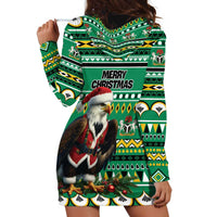 Nigeria Christmas Hoodie Dress Eagle Santa African Pattern - Wonder Print Shop