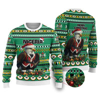Nigeria Christmas Ugly Christmas Sweater Eagle Santa African Pattern - Wonder Print Shop