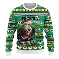 Nigeria Christmas Ugly Christmas Sweater Eagle Santa African Pattern - Wonder Print Shop