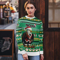 Nigeria Christmas Ugly Christmas Sweater Eagle Santa African Pattern - Wonder Print Shop