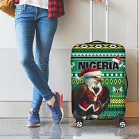 Nigeria Christmas Luggage Cover Eagle Santa African Pattern - Wonder Print Shop