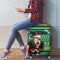 Nigeria Christmas Luggage Cover Eagle Santa African Pattern - Wonder Print Shop