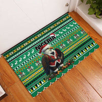 Nigeria Christmas Rubber Doormat Eagle Santa African Pattern - Wonder Print Shop