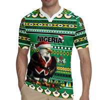 Nigeria Christmas Rugby Jersey Eagle Santa African Pattern - Wonder Print Shop