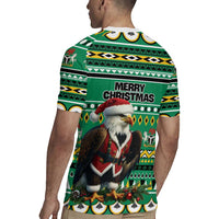 Nigeria Christmas Rugby Jersey Eagle Santa African Pattern - Wonder Print Shop