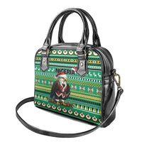Nigeria Christmas Shoulder Handbag Eagle Santa African Pattern