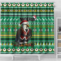 Nigeria Christmas Shower Curtain Eagle Santa African Pattern