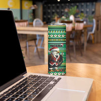Nigeria Christmas Skinny Tumbler Eagle Santa African Pattern - Wonder Print Shop