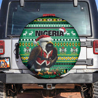 Nigeria Christmas Spare Tire Cover Eagle Santa African Pattern - Wonder Print Shop