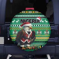 Nigeria Christmas Spare Tire Cover Eagle Santa African Pattern - Wonder Print Shop