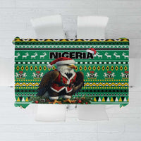 Nigeria Christmas Tablecloth Eagle Santa African Pattern - Wonder Print Shop
