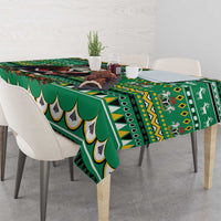 Nigeria Christmas Tablecloth Eagle Santa African Pattern - Wonder Print Shop