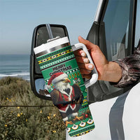 Nigeria Christmas Tumbler With Handle Eagle Santa African Pattern - Wonder Print Shop